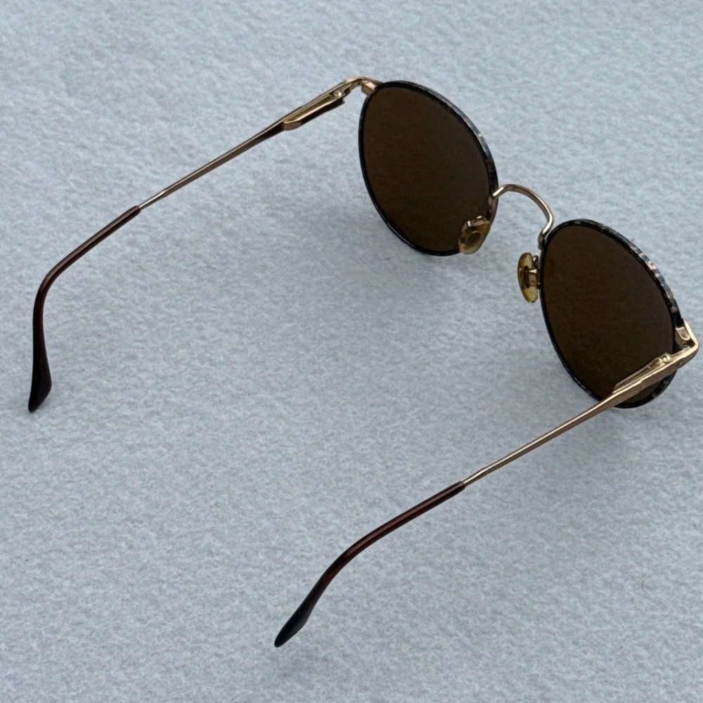 Vintage Brooks Brothers Sunglasses Round Tortoise Gold BB 101S 1006 Italy 52 20